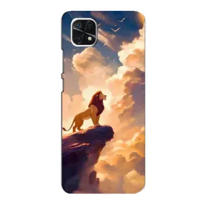 Чехол Король лев на Самсунг А22 (5G) (Симба на скале)