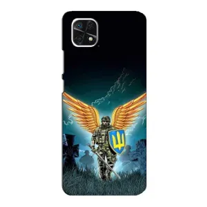 Чехлы с картинкой ЗСУ для Samsung Galaxy A22 5G (AlphaPrint) (Солдат ЗСУ)