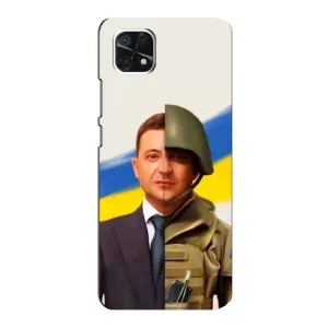 Чохол для Samsung Galaxy A22 5G (AlphaPrint - с принтом Зеленського) (Зеленский солдат)