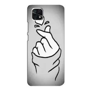 Чохол з принтом для Samsung Galaxy A22 5G (AlphaPrint - Знак сердечка) (Значок Love)