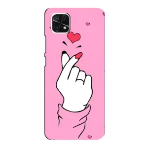Чохол з принтом для Samsung Galaxy A22 5G (AlphaPrint - Знак сердечка) (Знак Love)