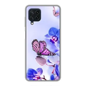 Чехлы с Цветами для Samsung Galaxy A22 (VPrint) (Бабочка на цветочке)