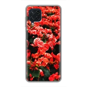Чехлы с Цветами для Samsung Galaxy A22 (VPrint) (Цветы красные)