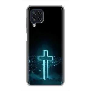 Чехол для Samsung Galaxy A22 (AlphaPrint) - (Христианские) (Крест и город)