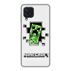 Чехол Майнкрафт на Samsung Galaxy A22 (AlphaPrint) Minecraft (крипер Майнкрафт)
