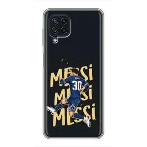 Чехлы для Samsung Galaxy A22 (Leo чемпион) (AlphaPrint) (Messi ПСЖ)