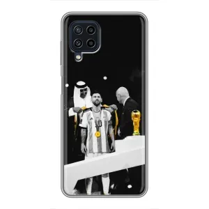 Чехлы для Samsung Galaxy A22 (Leo чемпион) (AlphaPrint) (Месси в накидке)
