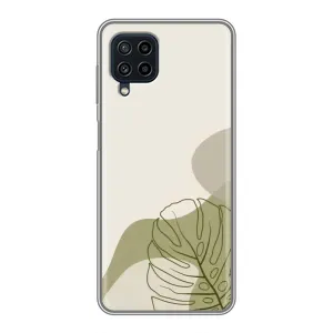 Силиконовый чехол с принтом в цветах на Samsung Galaxy A22 (Зеленая монстера дизайн)