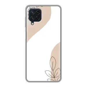 Силиконовый чехол с принтом в цветах на Samsung Galaxy A22 (Нюдовая веточка абстракция)