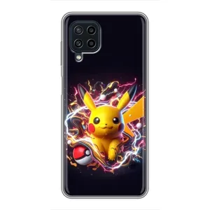 Чохол з Пікачу на Samsung Galaxy A22 (Пікачу з м'ячем)