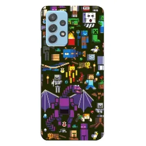 Чехол Майнкрафт на Samsung Galaxy A23 (AlphaPrint) Minecraft (Коллаж Майнкрафт)