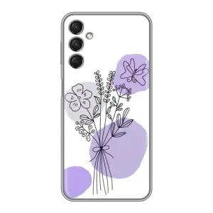 Силиконовый чехол с принтом в цветах на Samsung Galaxy A24 (Букет фиолетовая абстракция)