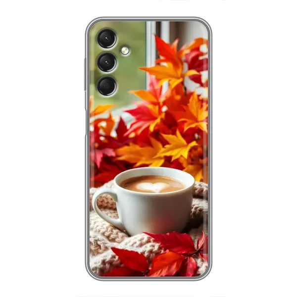 Чохол з принтом «Кава та листя» для Samsung Galaxy A24 Чохол з принтом «Кава та листя» для Samsung Galaxy A24