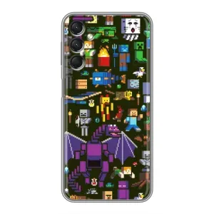 Чехол Майнкрафт на Samsung Galaxy A24 (AlphaPrint) Minecraft (Коллаж Майнкрафт)