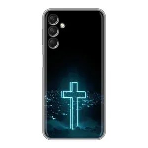 Чехол для Samsung Galaxy A24 (AlphaPrint) - (Христианские) (Крест и город)
