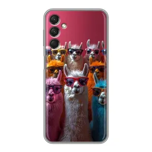 Чохол з принтом стильні тварини для Samsung Galaxy A24 (Лами в окулярах)