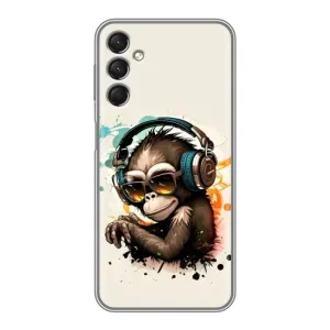Чохол з Мавпами Samsung Galaxy A24 - (AlphaPrint) (Макака в навушниках)