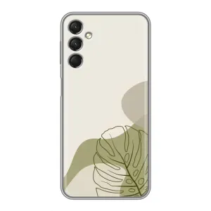Силиконовый чехол с принтом в цветах на Samsung Galaxy A24 (Зеленая монстера дизайн)