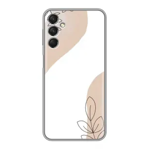 Силиконовый чехол с принтом в цветах на Samsung Galaxy A24 (Нюдовая веточка абстракция)