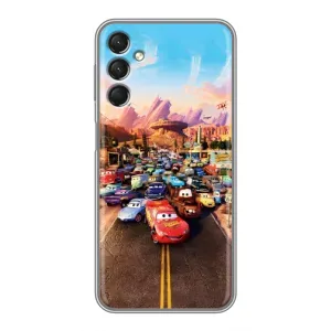 Силиконовый чехол Маквин для Samsung Galaxy A24 (Тачки на трассе)