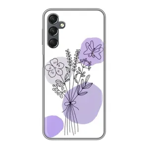 Силиконовый чехол с принтом в цветах на Samsung Galaxy A25 (A256) (Букет фиолетовая абстракция)