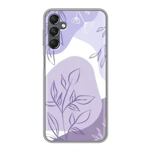 Силиконовый чехол с принтом в цветах на Samsung Galaxy A25 (A256) (Фиолетовые листья абстракция)