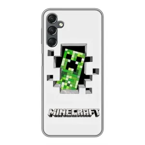 Чехол Майнкрафт на Samsung Galaxy A25 (A256) (AlphaPrint) Minecraft (крипер Майнкрафт)