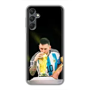 Чехлы для Samsung Galaxy A25 (A256) (Leo чемпион) (AlphaPrint) (Кубок Месси)