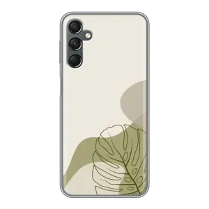 Силиконовый чехол с принтом в цветах на Samsung Galaxy A25 (A256) (Зеленая монстера дизайн)