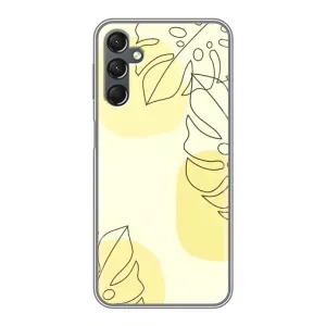 Силиконовый чехол с принтом в цветах на Samsung Galaxy A25 (A256) (Желтая монстера арт)