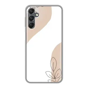 Силиконовый чехол с принтом в цветах на Samsung Galaxy A25 (A256) (Нюдовая веточка абстракция)