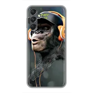 Чохол з Мавпами Samsung Galaxy A25 (A256) - (AlphaPrint) (В навушниках)