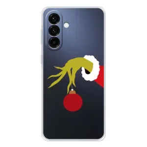 Зимні Чохли для Galaxy A26 5G - прозорий фон (Грінч з іграшкою)