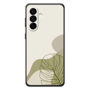 Силиконовый чехол с принтом в цветах на Samsung Galaxy A27 (Зеленая монстера дизайн)