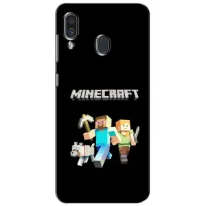 Чехол Майнкрафт на Samsung Galaxy A30 2019 (A305F) (AlphaPrint) Minecraft (герои Minecraft)