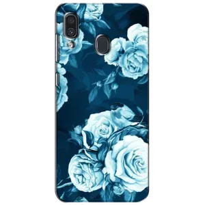 Чехлы (ART) Цветы на Samsung Galaxy A30 2019 (A305F) (VPrint) (Голубые Бутоны)