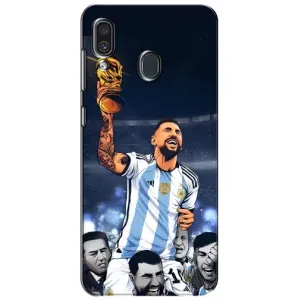 Чехлы для Samsung Galaxy A30 2019 (A305F) (Leo чемпион) (AlphaPrint) (Месси с кубком)