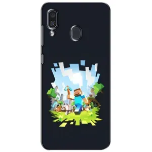 Чехол Майнкрафт на Samsung Galaxy A30 2019 (A305F) (AlphaPrint) Minecraft (персонажи Minecraft)