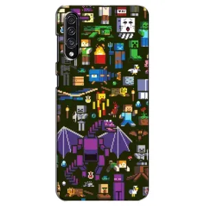 Чехол Майнкрафт на Samsung Galaxy A30s (A307) (AlphaPrint) Minecraft (Коллаж Майнкрафт)