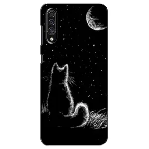 Чохол з принтом для Samsung Galaxy A30s (A307) (AlphaPrint) Модні коти (Котик і місяць)