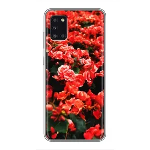 Чехлы с Цветами для Samsung Galaxy A31 (A315) (VPrint) (Цветы красные)