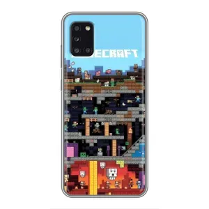 Чехол Майнкрафт на Samsung Galaxy A31 (A315) (AlphaPrint) Minecraft (фон Minecraft)