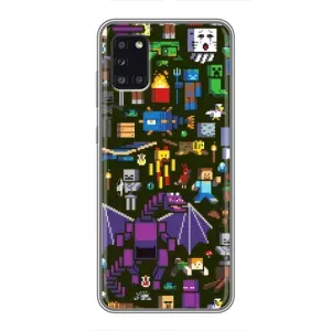 Чехол Майнкрафт на Samsung Galaxy A31 (A315) (AlphaPrint) Minecraft (Коллаж Майнкрафт)