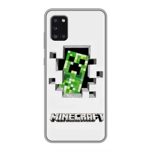Чехол Майнкрафт на Samsung Galaxy A31 (A315) (AlphaPrint) Minecraft (крипер Майнкрафт)