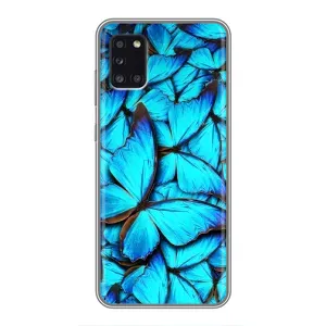 Чохол з принтом для Samsung Galaxy A31 (A315) - (Прикольні) (AlphaPrint) (Сині метелики)