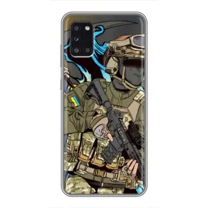 Чехлы с картинкой ЗСУ для Samsung Galaxy A31 (A315) (AlphaPrint) (Воїн ЗСУ)