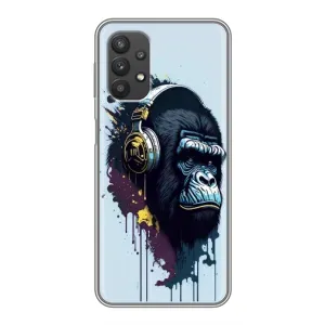 Чохол з Мавпами Samsung Galaxy A32 (5G) - (AlphaPrint) (Горила в навушниках)