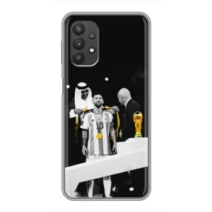 Чехлы для Samsung Galaxy A32 (5G) (Leo чемпион) (AlphaPrint) (Месси в накидке)