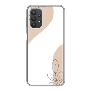 Силиконовый чехол с принтом в цветах на Samsung Galaxy A32 (5G) (Нюдовая веточка абстракция)