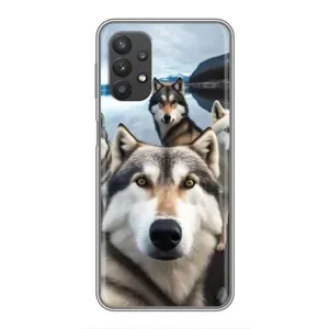 Чохол з Хаскі Samsung Galaxy A32 (5G) - (AlphaPrint) (Селфі Хаскі)